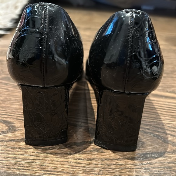 Roberto Capucci black shiny crocodile effect leather heel Size 6.5 - Picture 6 of 6